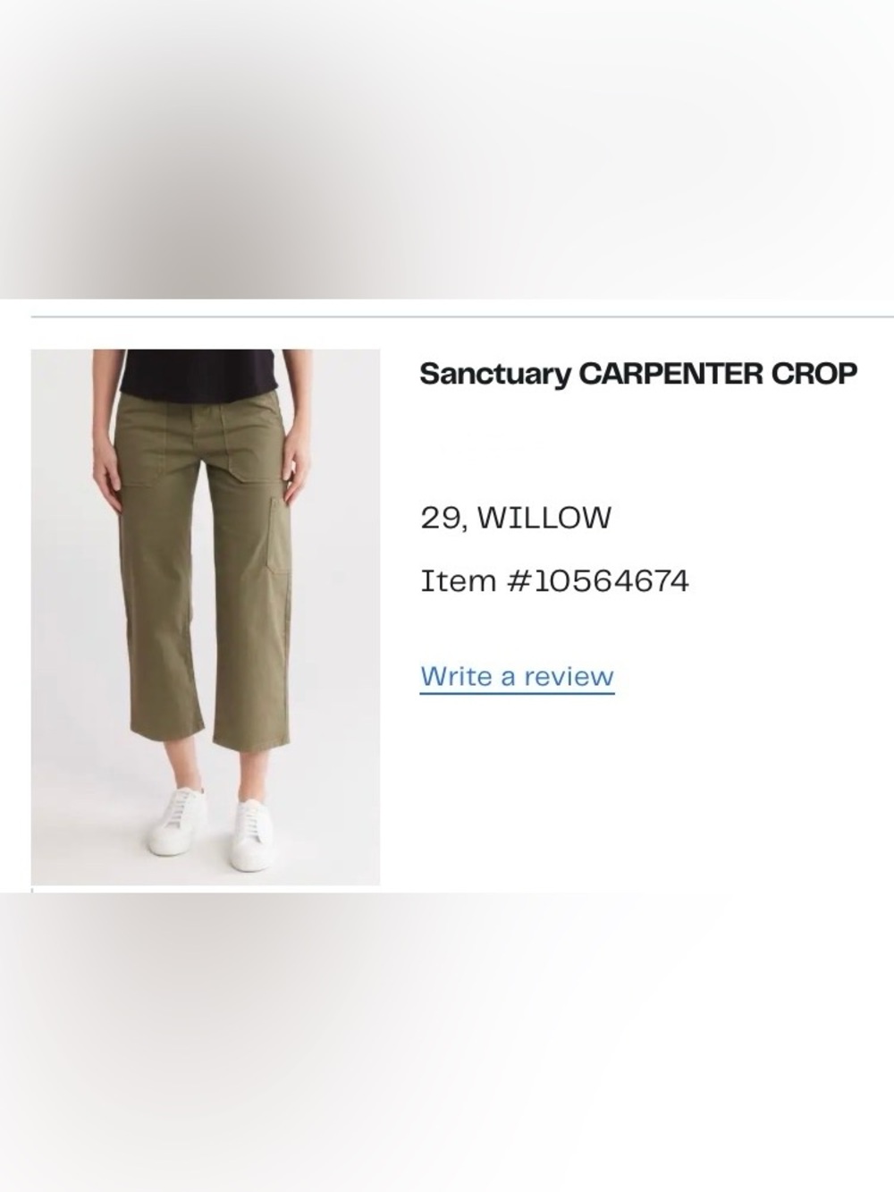 Sanctuary Olive Green Carpenter Crop Pants
